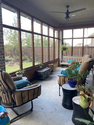 Screened in patio from inside