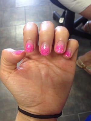 Ombré pink Barbie nails!