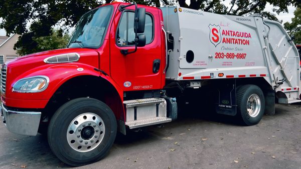 One of our collection trucks for trash and single stream recycling.