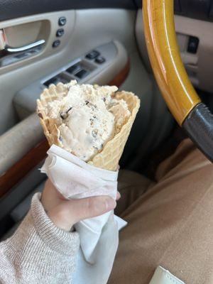 Chocolate Chip Cookie Dough (1 Scoop) in a Waffle Cone