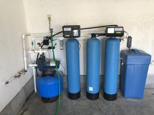 Iron unit with dual water softener with well water that has lots of iron staining.