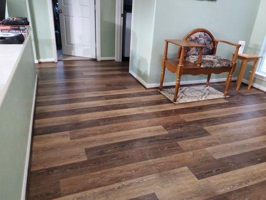 Vinyl plank flooring throughout our home looks beautiful.