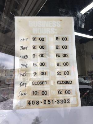 New store hours