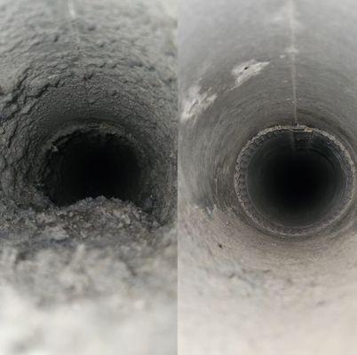 Before: Lint accumulation 
After: Clear dryer vent for saftey and optimal performace