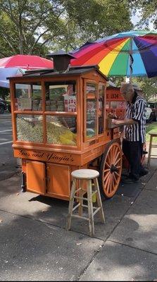 Gus and the shaved ice cart!!