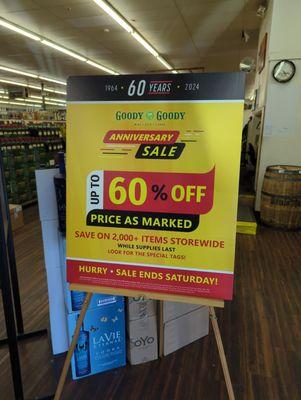 Last day for the 60% off sale. Happy anniversary Goody Goody