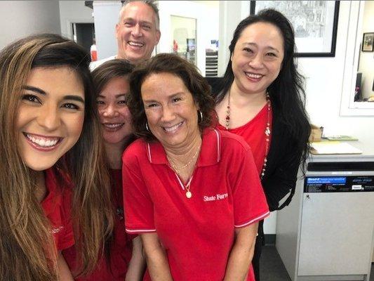 From left to right:  Loni, Kristin, Larry, Sheree, and Stacie.  A combined 70+ years of dedicated service to our State Farm policyholders!