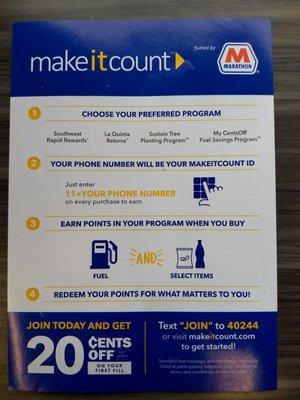 Marathon's new rewards program.