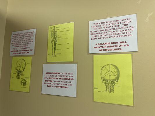 Exam room and info on NUCCA