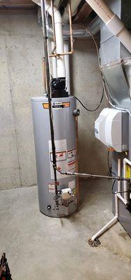 Power Vent Hot Water Tank Installation.