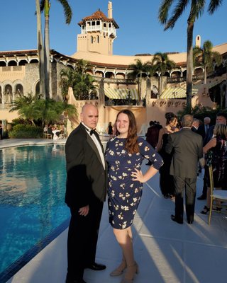 Bill and Kate Lewis enjoying an evening with friends at Mar-a-Lago in Palm Beach, Florida.