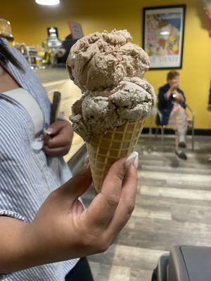 Butter pecan and cookies & cream ice cream