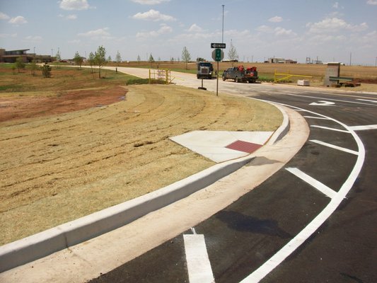 New drainage, curb & asphalt