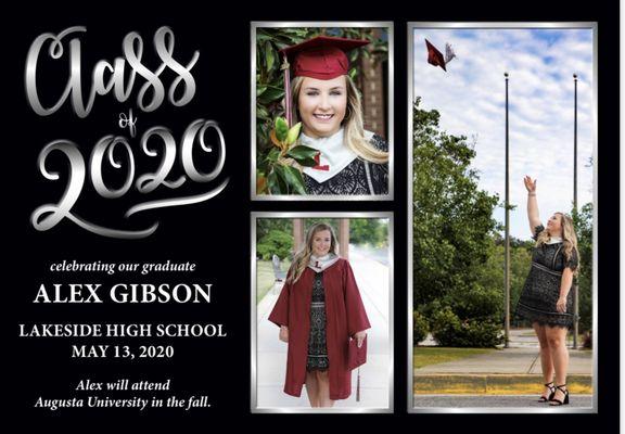 Allegra designed and printed my daughters graduation announcement!  All done local!