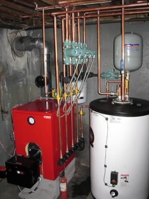 Ken Massa Plumbing and Heating High Efficiency Oil Fired Hot Water System Boiler Installation