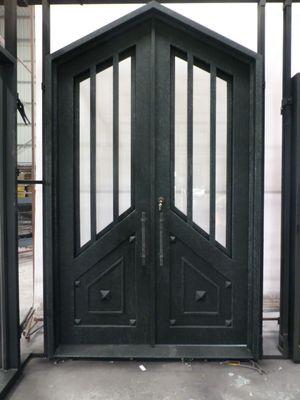 Custom 62" x 96" Wrought Iron Double Door www.noproblemcustomdoors.com