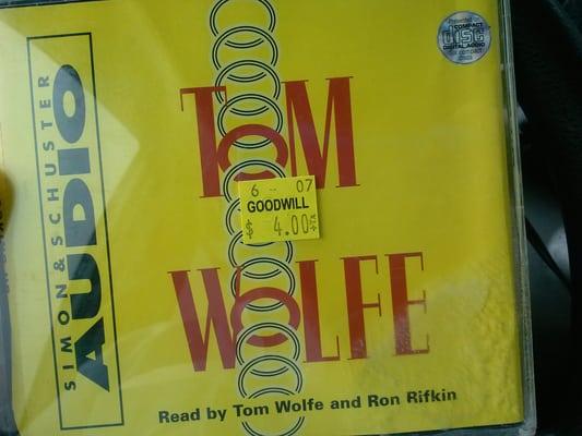 4 bucks for a 6 CD audiobook by Tom Wolfe.