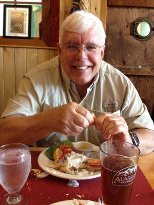 Bill enjoys the King Crab in AK!