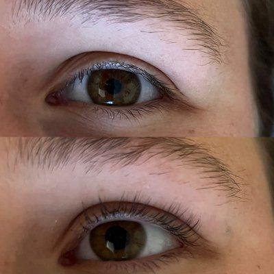 lash lift before & after