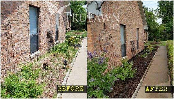 Fresh mulch and weed removal makes all the difference!