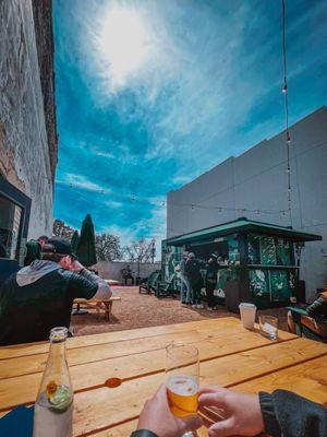 Sunshine in the courtyard! Our patio is always open, come join us on Saturdays at 1 p.m. to enjoy our selection of craft beers