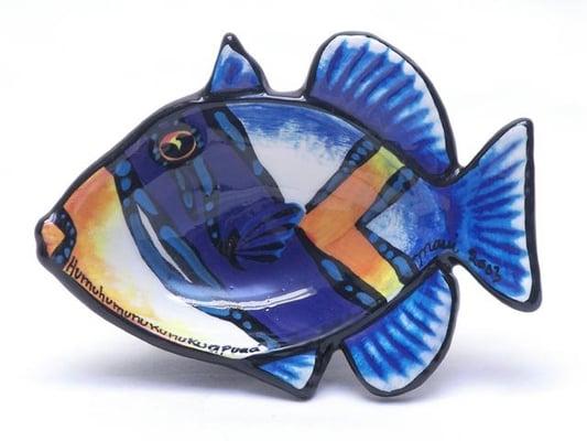 The humuhumunukunukuapua'a is Hawaii's official state fish. Pictured here is a ceramic fish bowl of the humu.