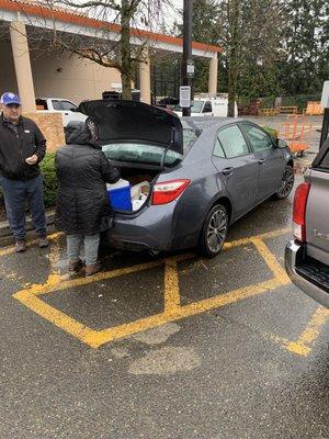 Tamale Lady at Home Depot (N Seattle) Grey Toyota Corolla 4dr.  This is the ONLY tamale I'll buy !!! Delicious, authentic, hand made.