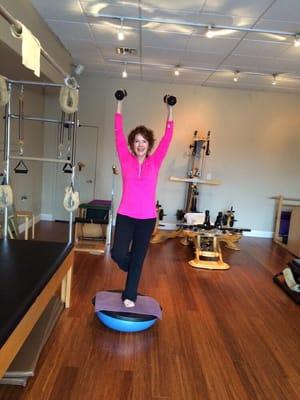 Bosu ball balancing.