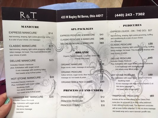 Service menu