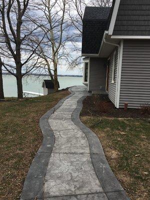 stamped concrete walkway