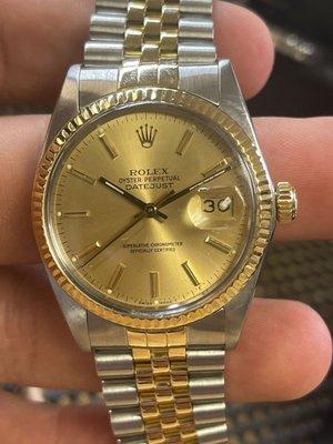 Rolex date just 2 tone