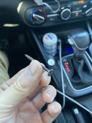 Screw that got pulled out of my tire!