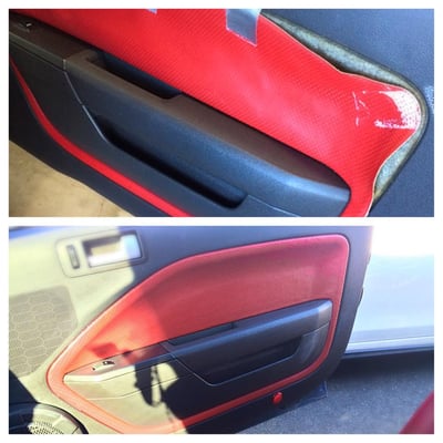 Mustang door panels before and after