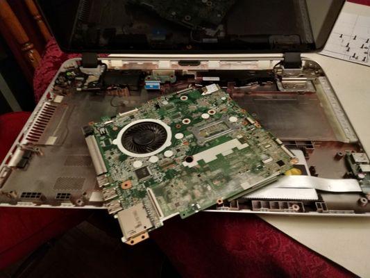 A motherboard from a laptop.