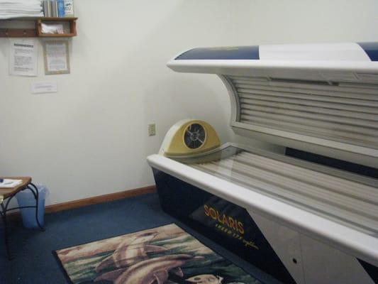 The Level 2 tanning bed at Malibu Tan.  Facial tanners and twenty minutes of "me" time included!