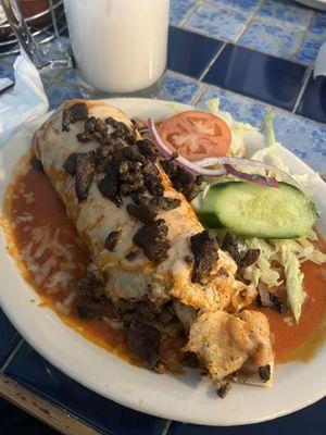 Burrito mojada de asada (wet asada burrito)