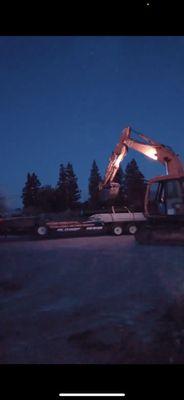 2 car trailer with a load