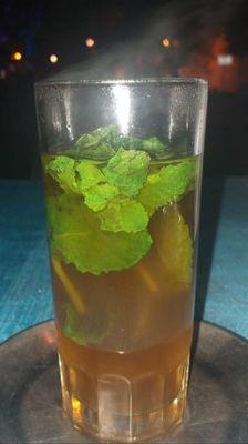 Green tea with mint leaves