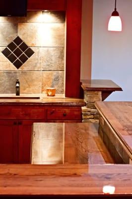 Reclaimed wood countertop