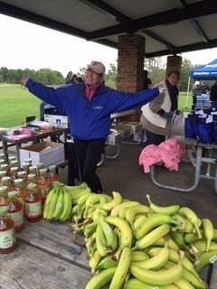 Banana stand at annual Curesades 5k, 2015