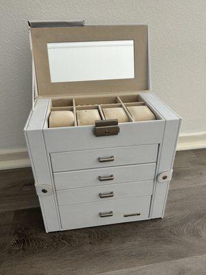 Jewelry box with bracelets and rings stolen