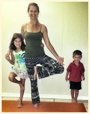 My kiddos and I playing yoga at home!