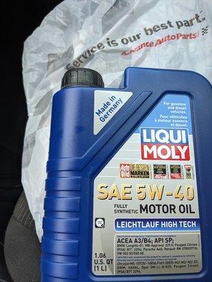 Pleased to see they had Liqui Moly oil in-stock/in-store.