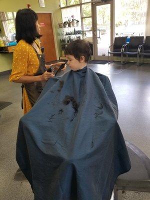 Grandson haircut