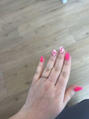 Pink  Valentine's Day nails