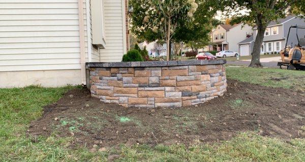 Retaining wall installed.