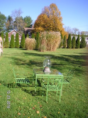 Lawn furniture grouping, outside