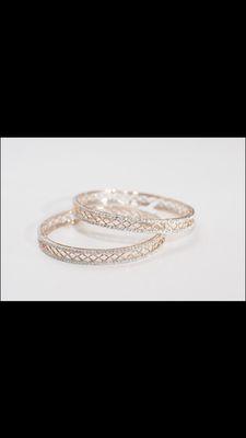 Diamond bangles finished in a rose gold