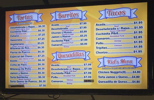 El Chavo menu cont.