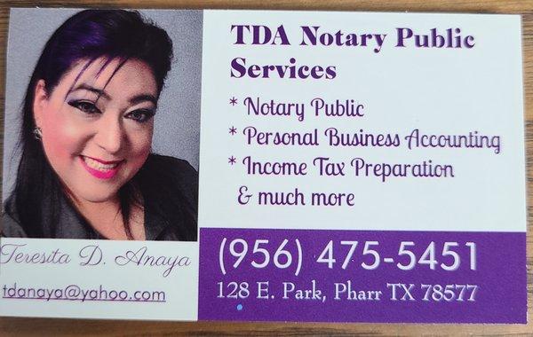 TDA Notary Public Services